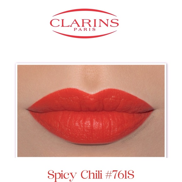 NIB Clarins #761S Joli Rouge Brilliant Lipstick in Spicy Chili - Picture 2 of 5